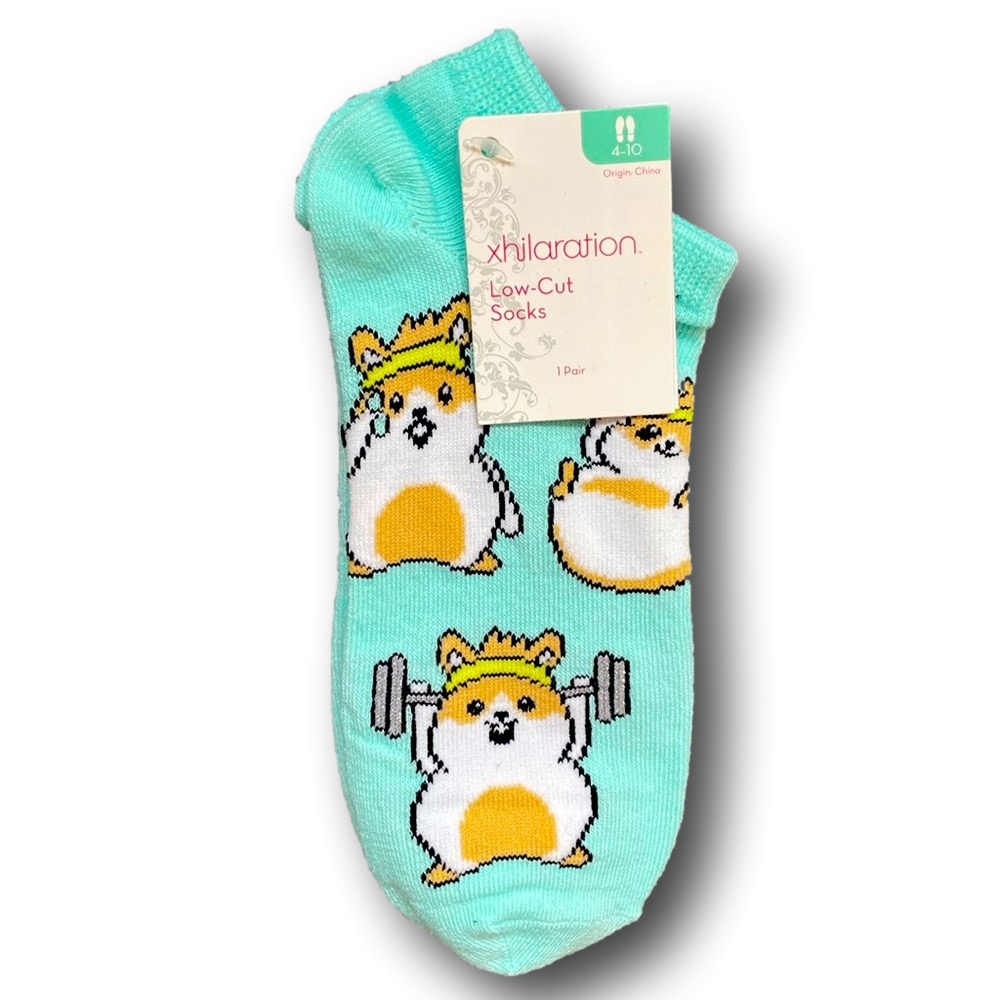 3/$15 Exercising Hamsters Funny Novelty Low-Cut Ankle Socks - NWT
